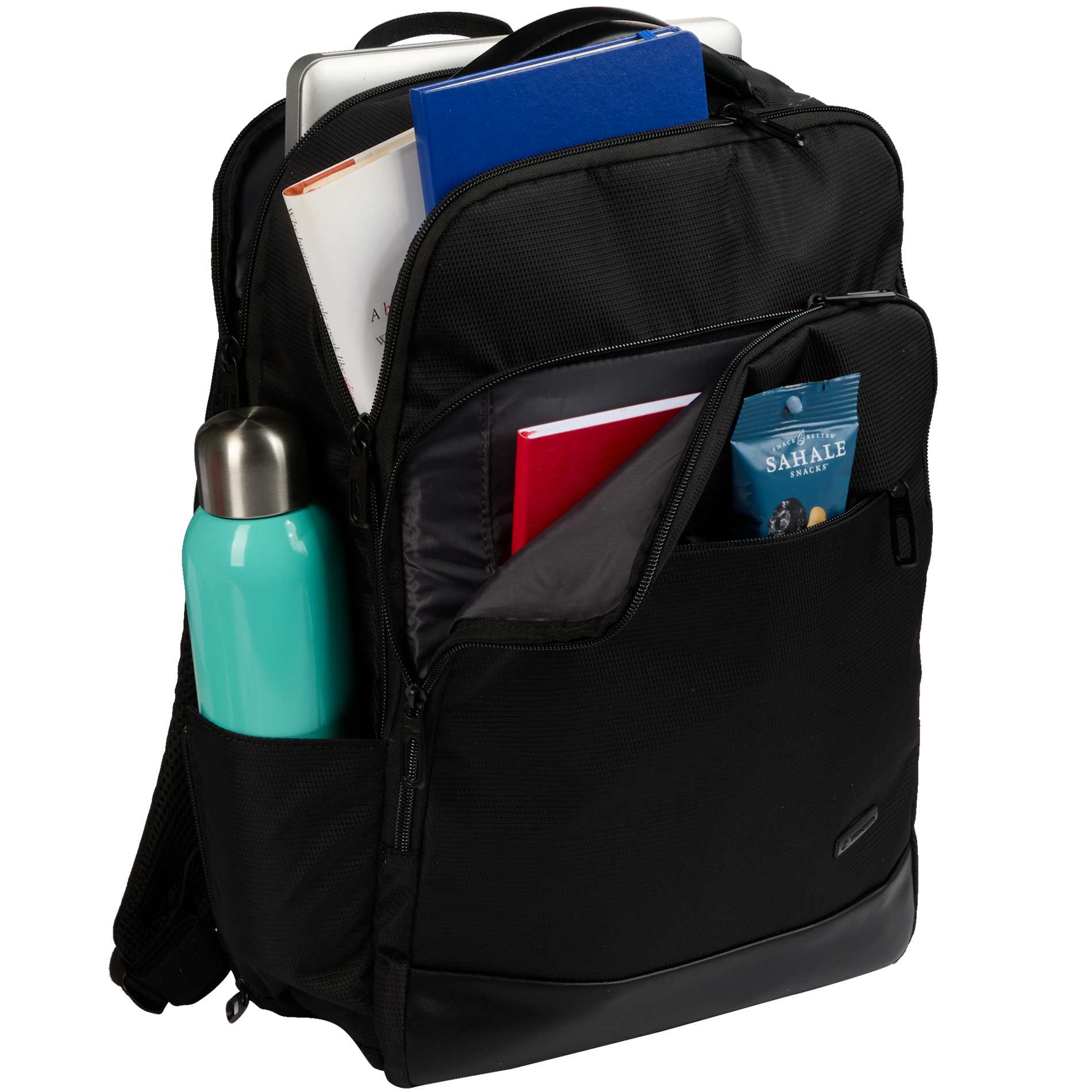 Front View of Black High Sierra Recycled Armagh Backpack plain