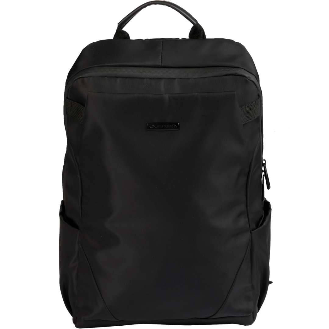 Front View of Black High Sierra Recycled Trivaro Backpack plain