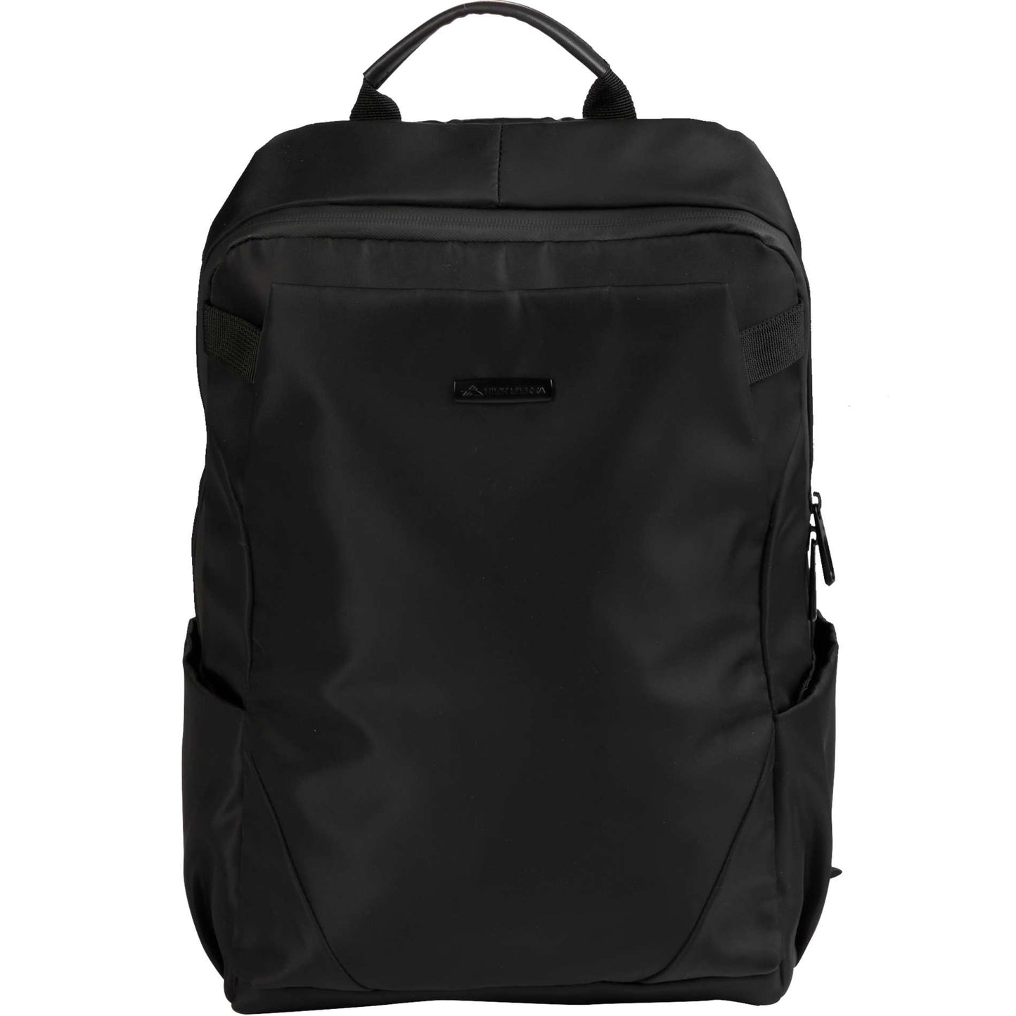 Front View of Black High Sierra Recycled Trivaro Backpack plain