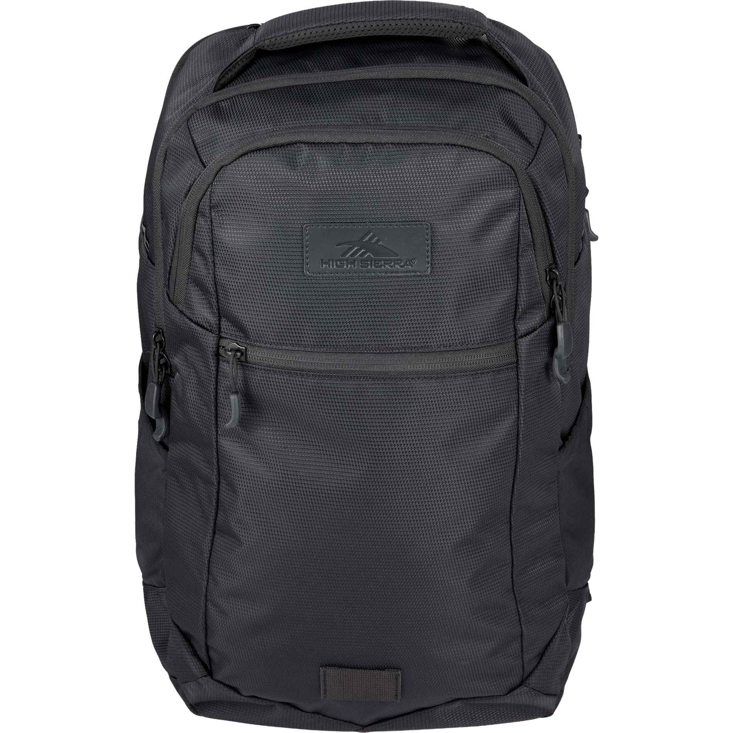Front View of Black High Sierra Stoneway Backpack plain