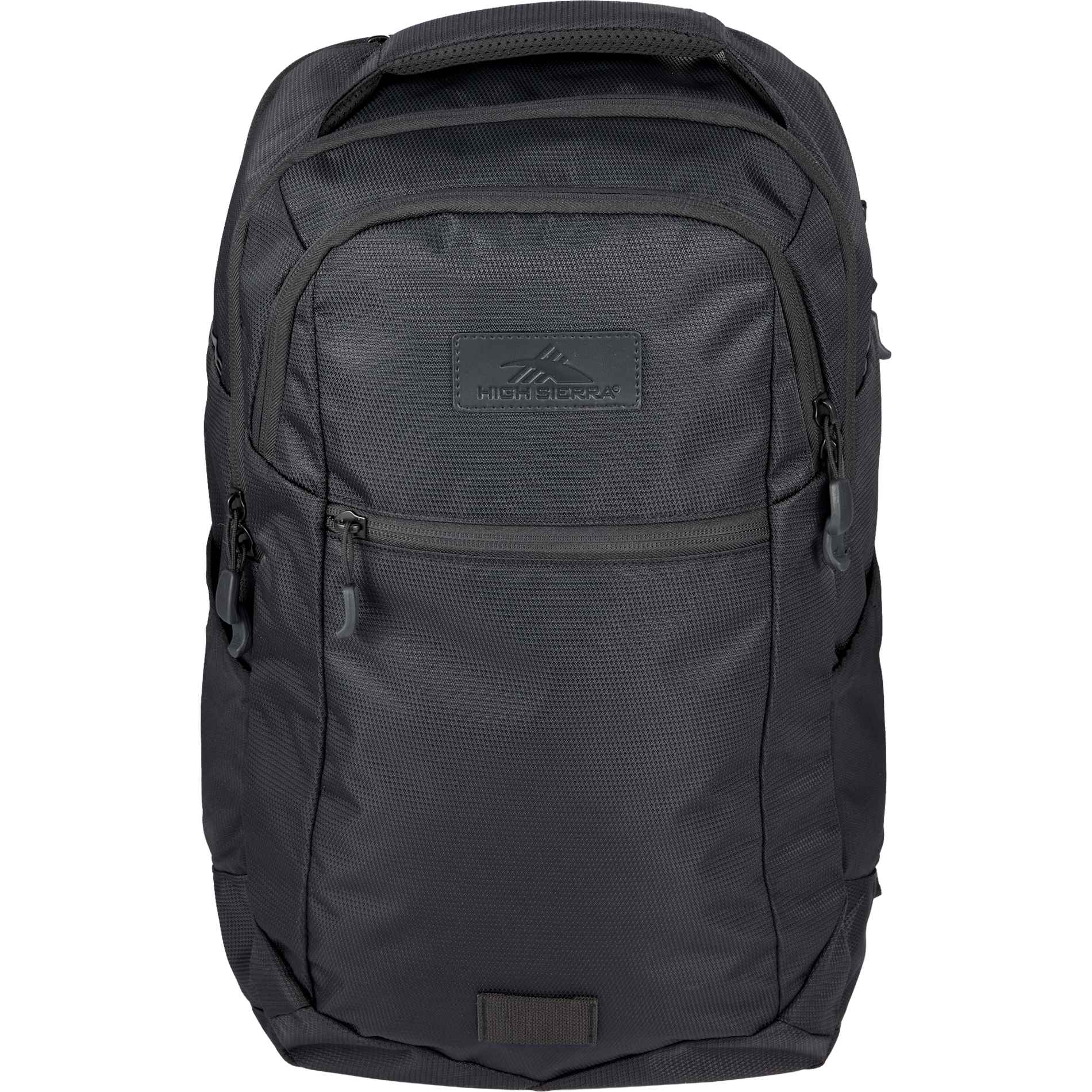 Front View of Black High Sierra Stoneway Backpack plain