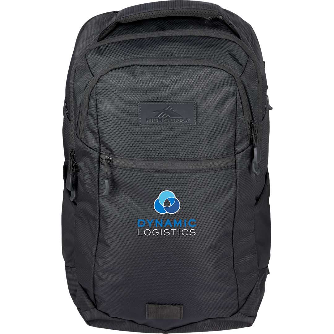 Front View of Black High Sierra Stoneway Backpack