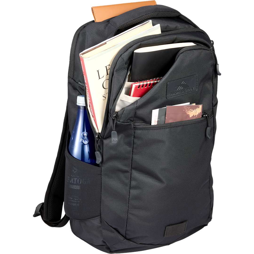 Front View of Black High Sierra Stoneway Backpack