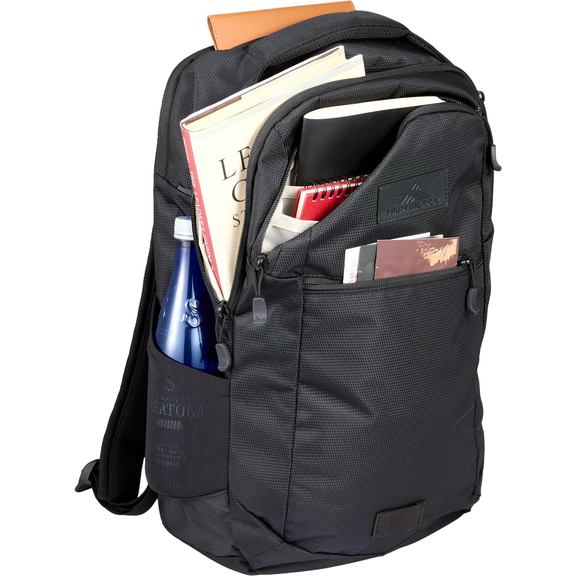 Front View of Black High Sierra Stoneway Backpack
