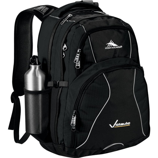 Front View of Black High Sierra Swerve 17" Computer Backpack