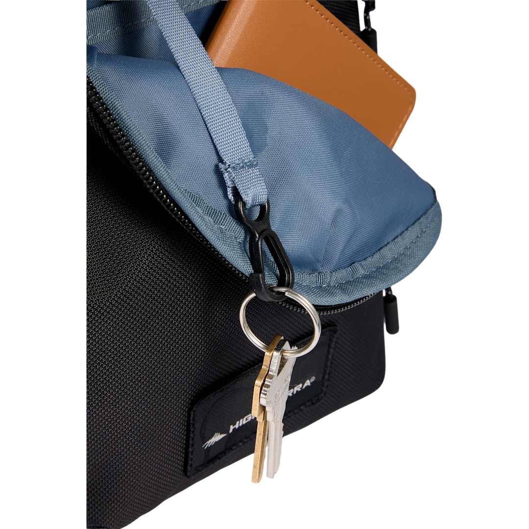 Front View of Black High Sierra Trekpoint Flap Duffle