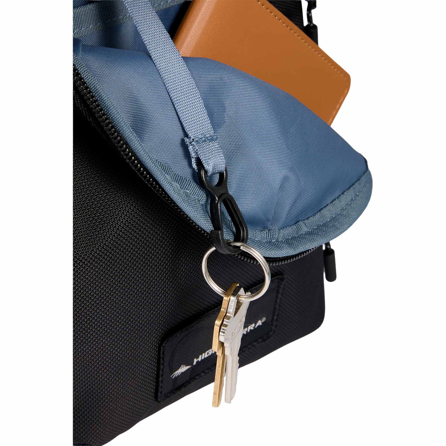 Front View of Black High Sierra Trekpoint Flap Duffle