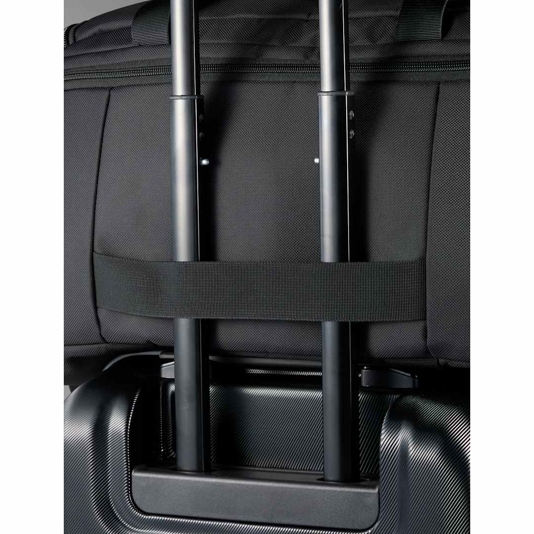 Front View of Black High Sierra Trekpoint Flap Duffle