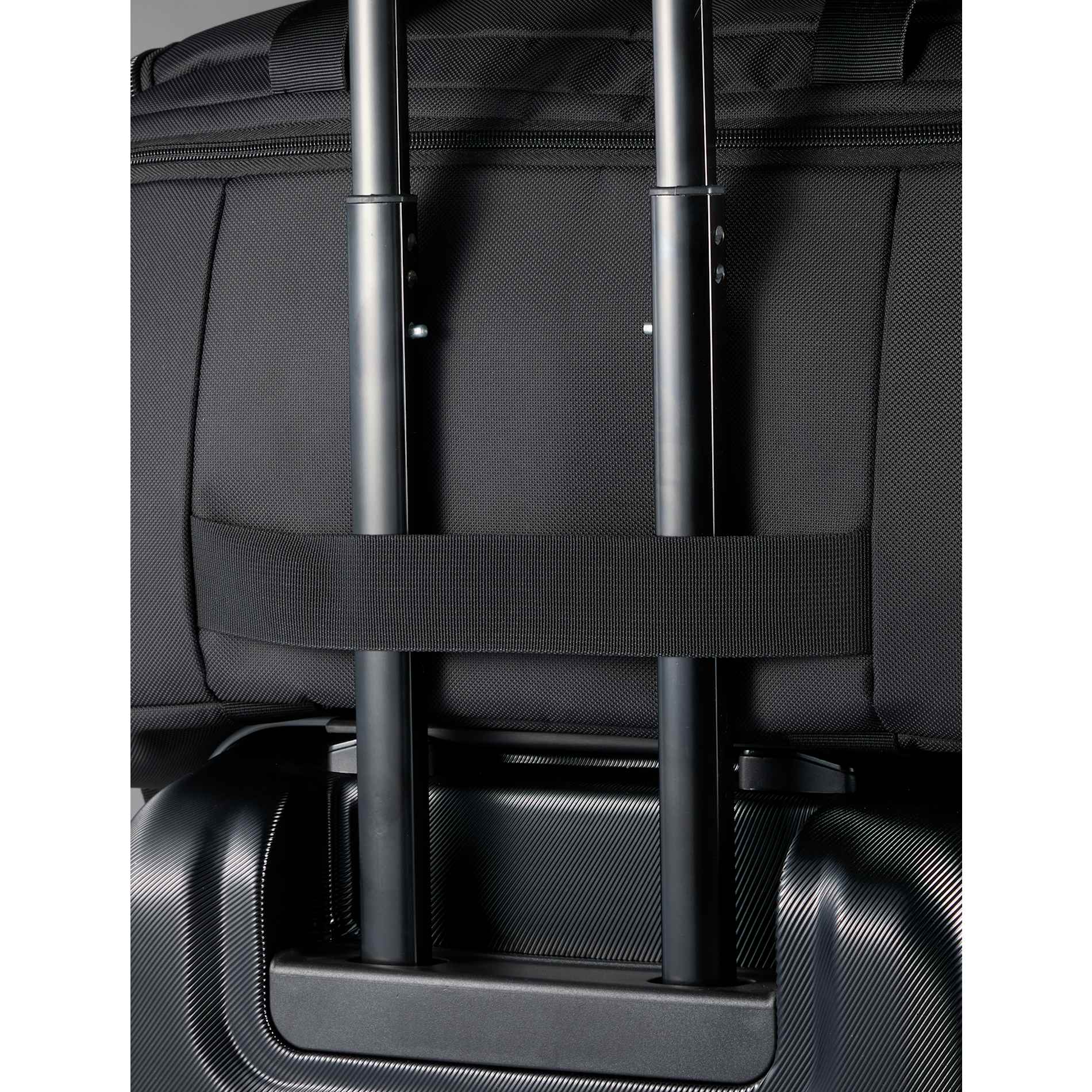 Front View of Black High Sierra Trekpoint Flap Duffle