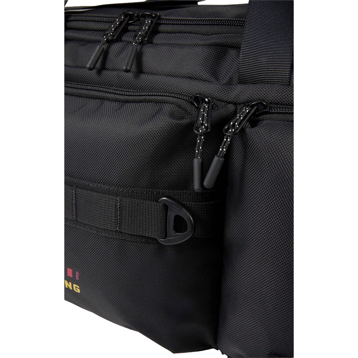 Front View of Black High Sierra Trekpoint Flap Duffle