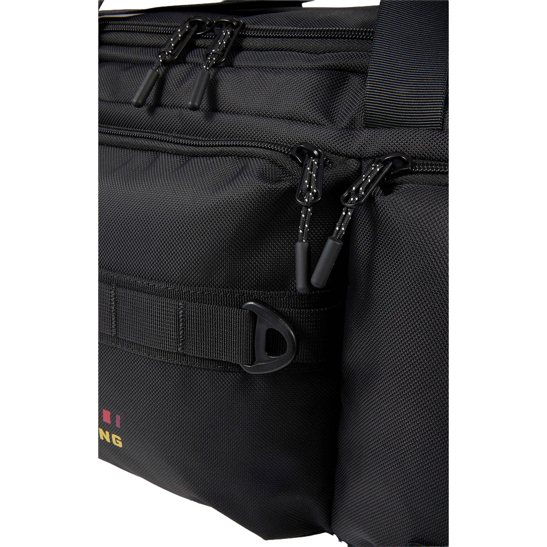 Front View of Black High Sierra Trekpoint Flap Duffle