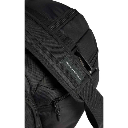 Front View of Black High Sierra Trekpoint Flap Duffle