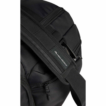 Front View of Black High Sierra Trekpoint Flap Duffle