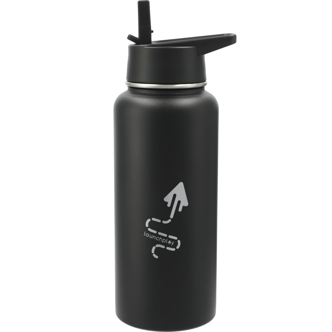 Front View of Black Highland 3-in-1 Copper Vacuum Bottle Kit 32oz