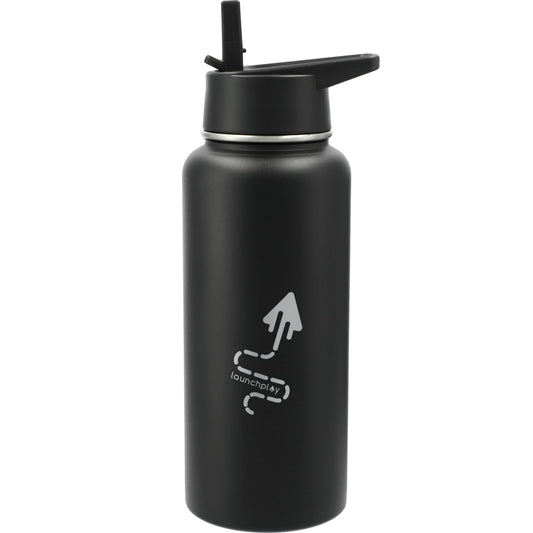 Front View of Black Highland 3-in-1 Copper Vacuum Bottle Kit 32oz