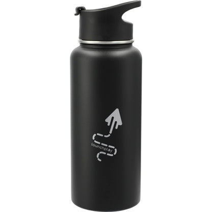 Front View of Black Highland 3-in-1 Copper Vacuum Bottle Kit 32oz