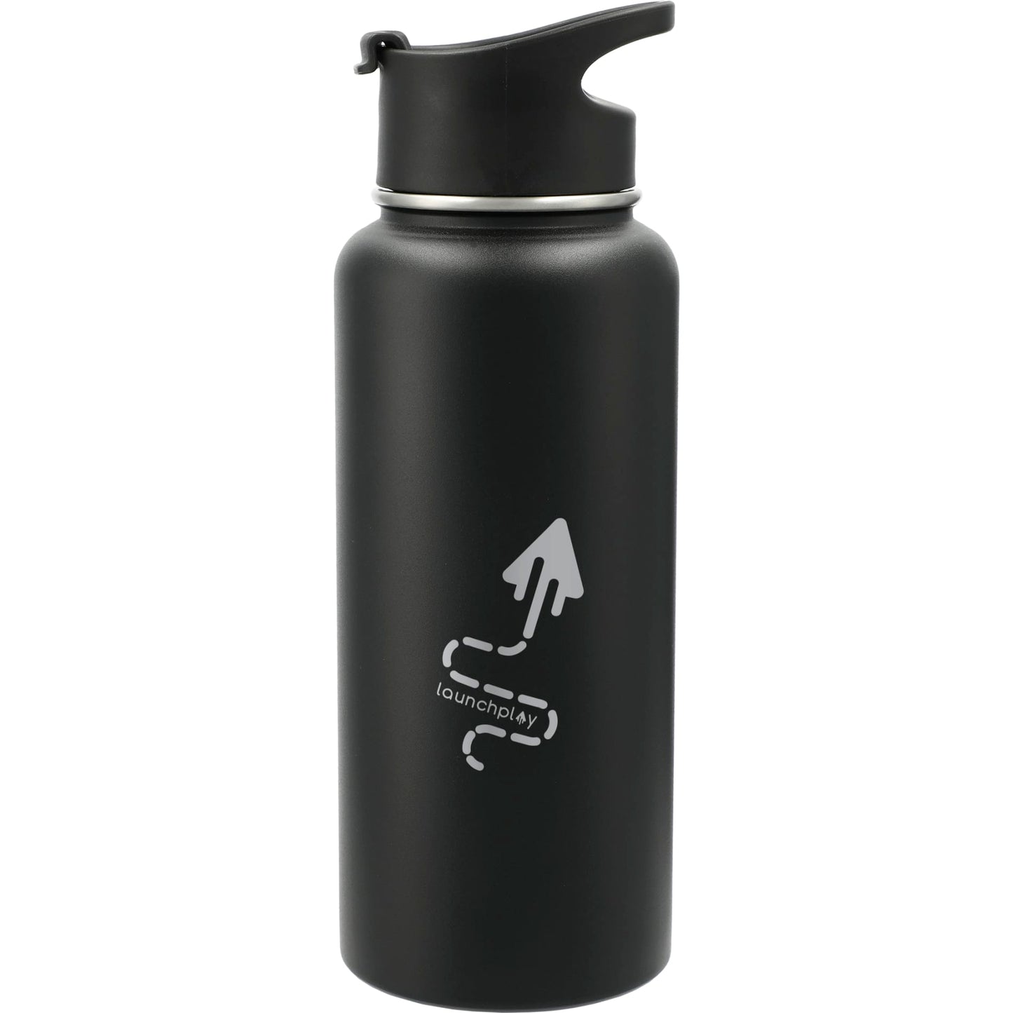 Front View of Black Highland 3-in-1 Copper Vacuum Bottle Kit 32oz