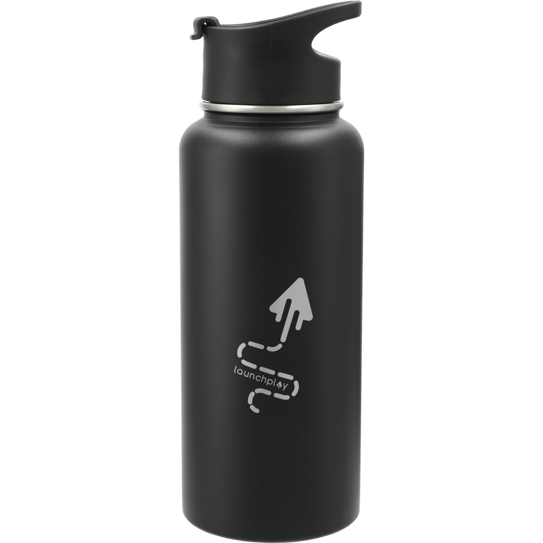 Front View of Black Highland 3-in-1 Copper Vacuum Bottle Kit 32oz