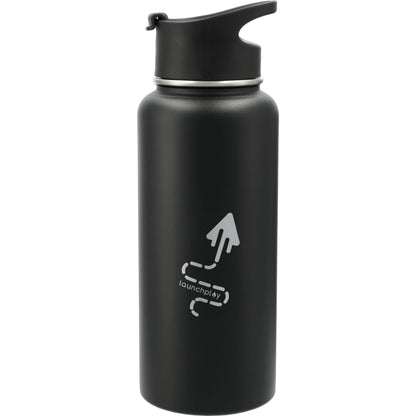 Front View of Black Highland 3-in-1 Copper Vacuum Bottle Kit 32oz