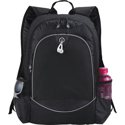 Front View of Black Hive 15" Computer Backpack plain