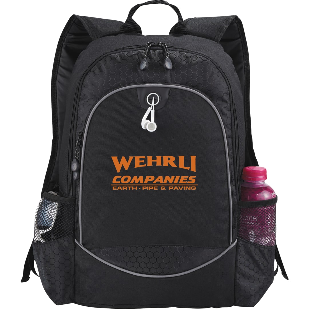 Front View of Black Hive 15" Computer Backpack