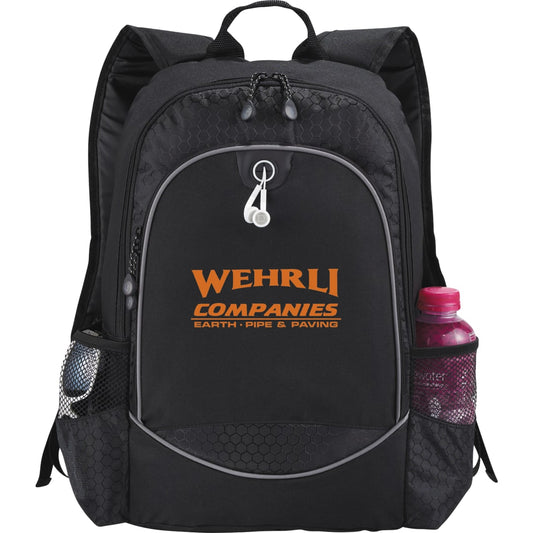 Front View of Black Hive 15" Computer Backpack