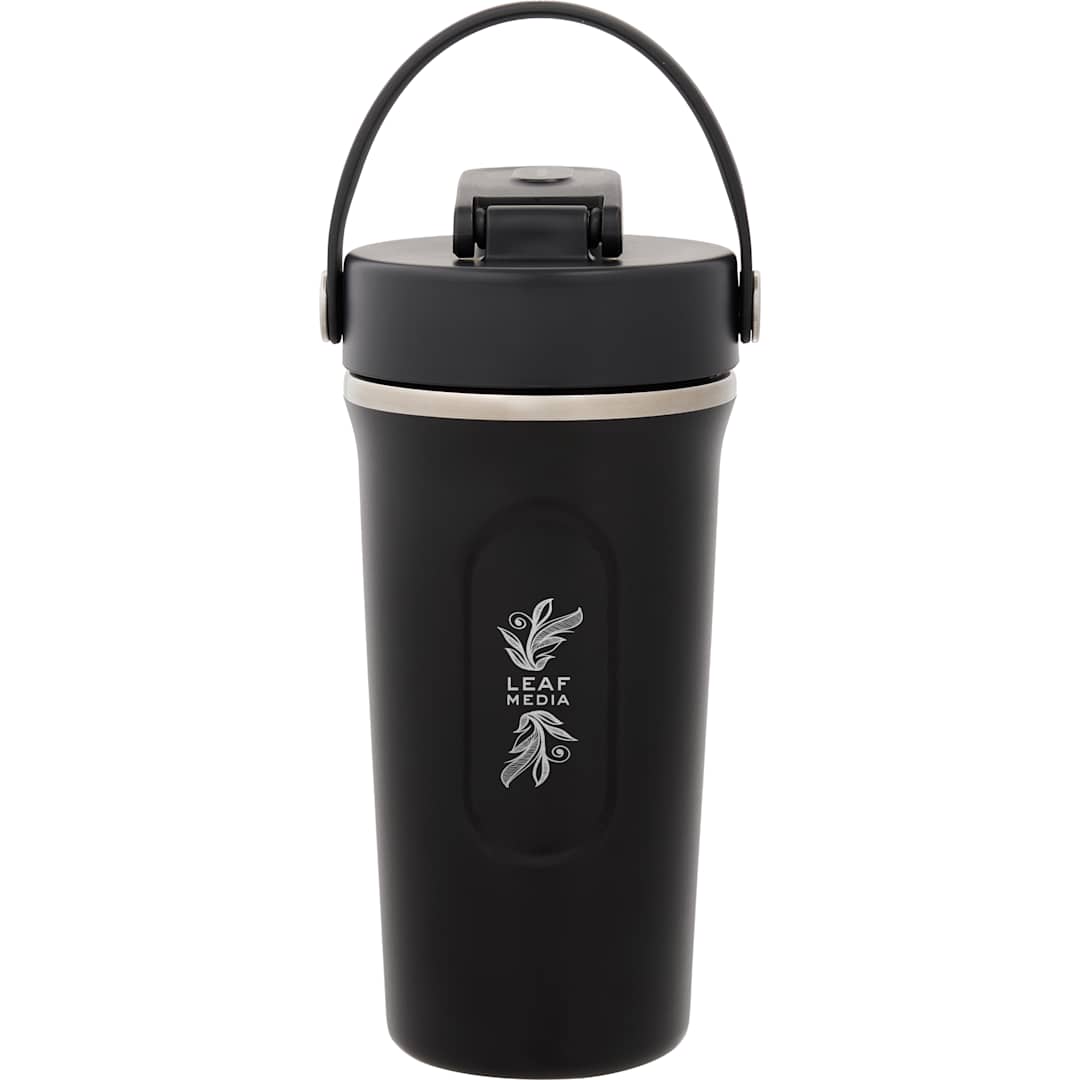Front View of Black Hydro Flask 24oz Shaker Bottle