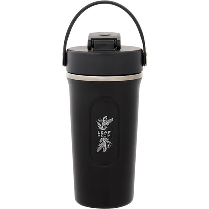 Front View of Black Hydro Flask 24oz Shaker Bottle