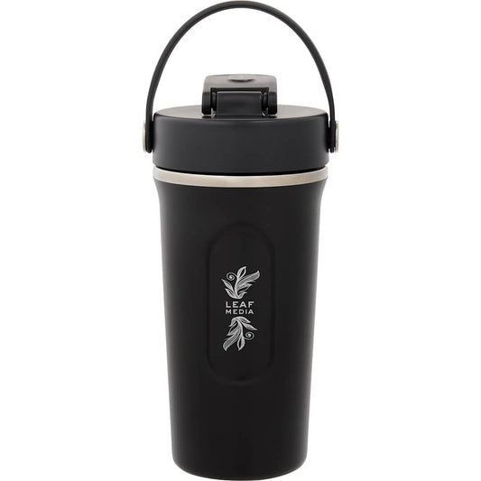 Front View of Black Hydro Flask 24oz Shaker Bottle