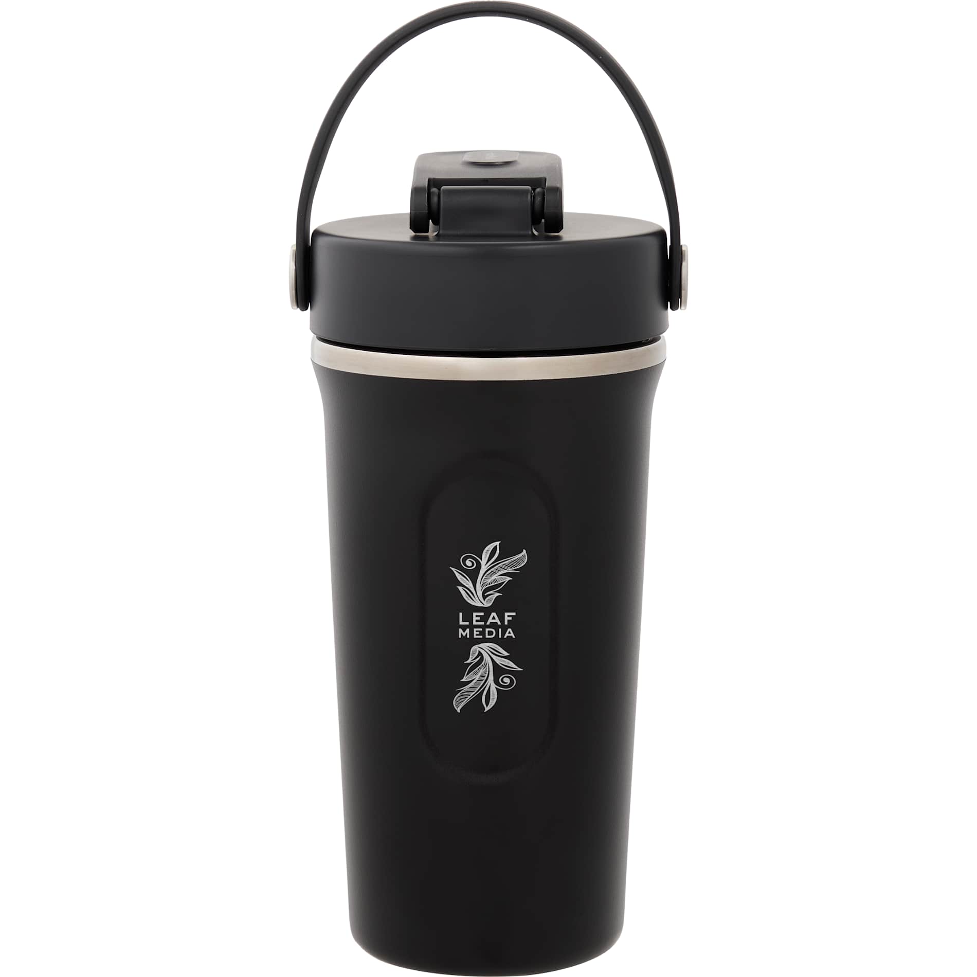 Front View of Black Hydro Flask 24oz Shaker Bottle