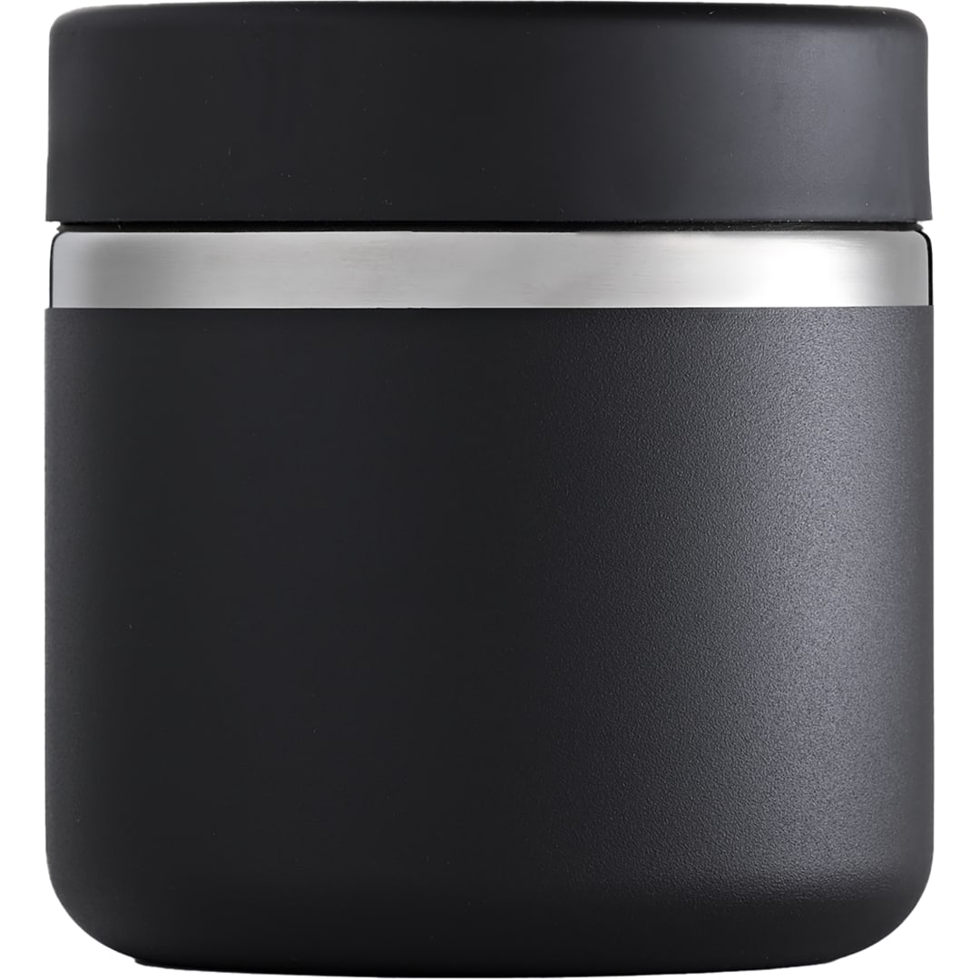 Front View of Black Hydro Flask Insulated Food Jar 20oz plain