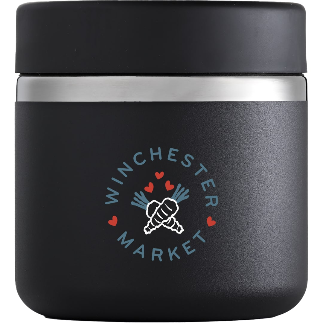 Front View of Black Hydro Flask Insulated Food Jar 20oz