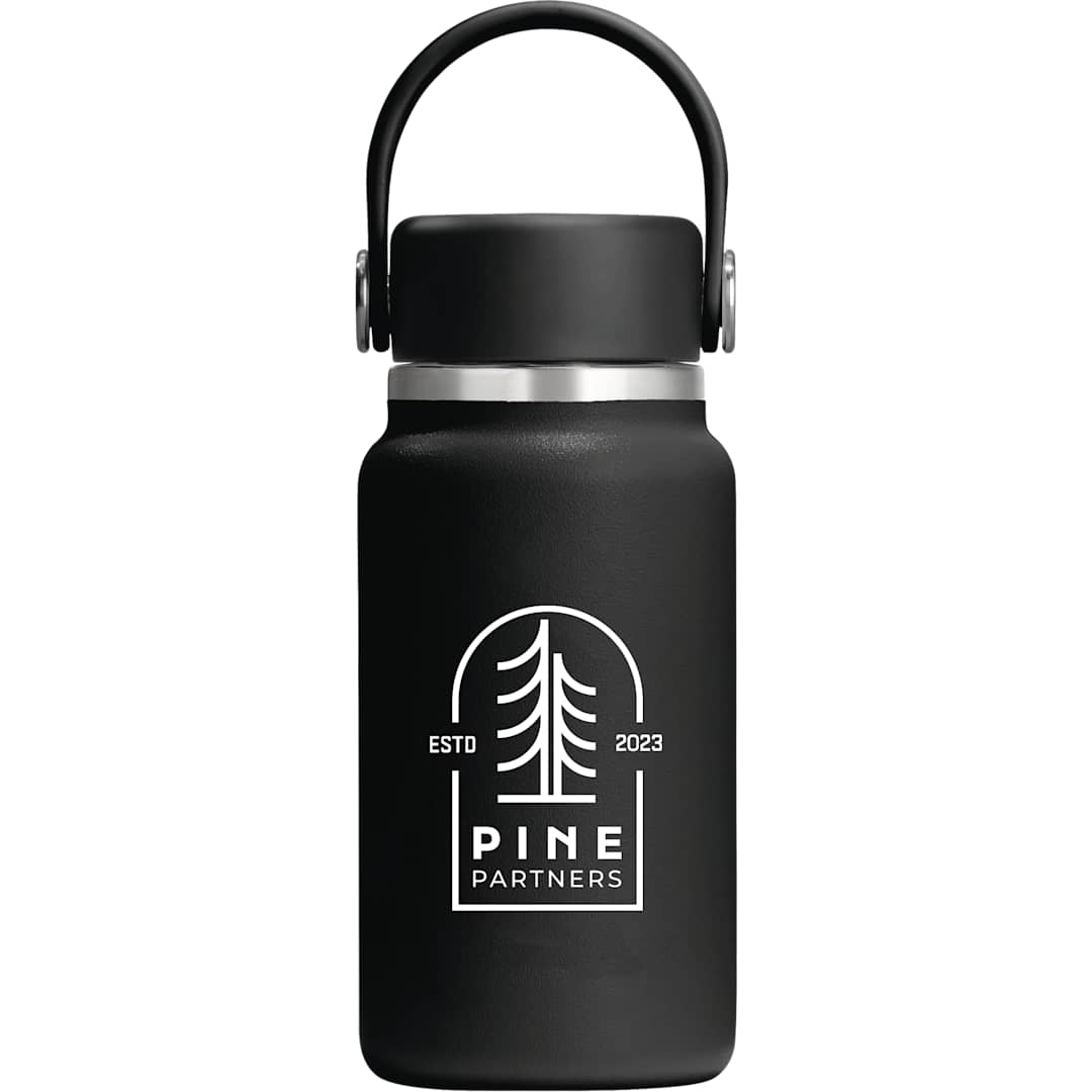 Front View of Black Hydro Flask® Micro Hydro Bottle 200ml