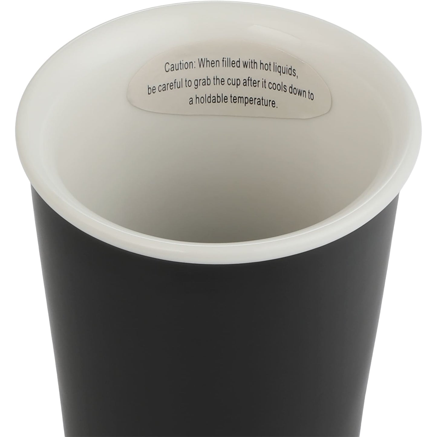 Front View of Black I'm Not a Paper Cup 10oz Ceramic Tumbler w/ Lid