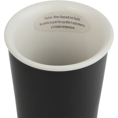 Front View of Black I'm Not a Paper Cup 10oz Ceramic Tumbler w/ Lid