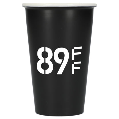 Front View of Black I'm not a paper cup 10oz ceramic tumbler