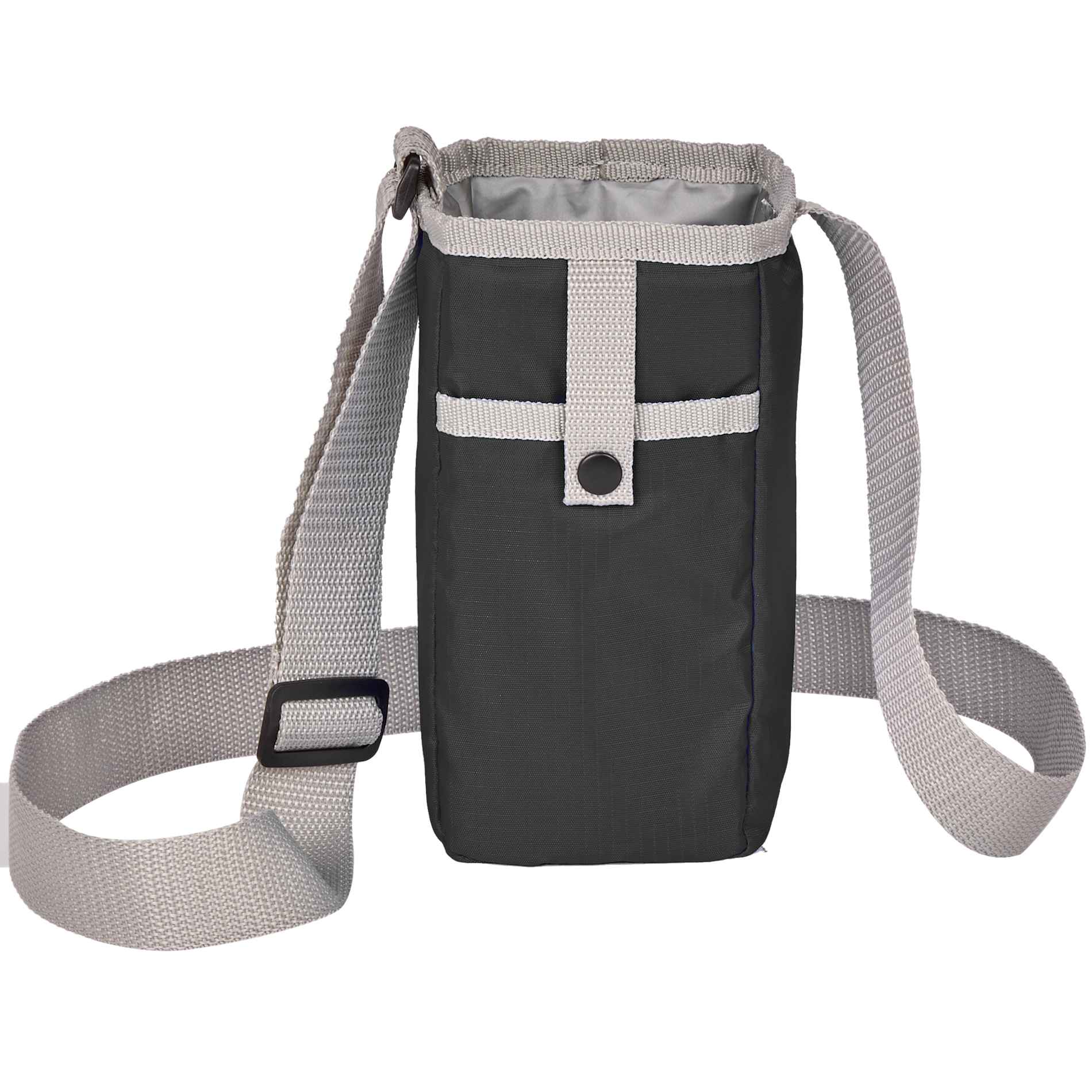 Front View of Black Insulated Bottle Sling plain