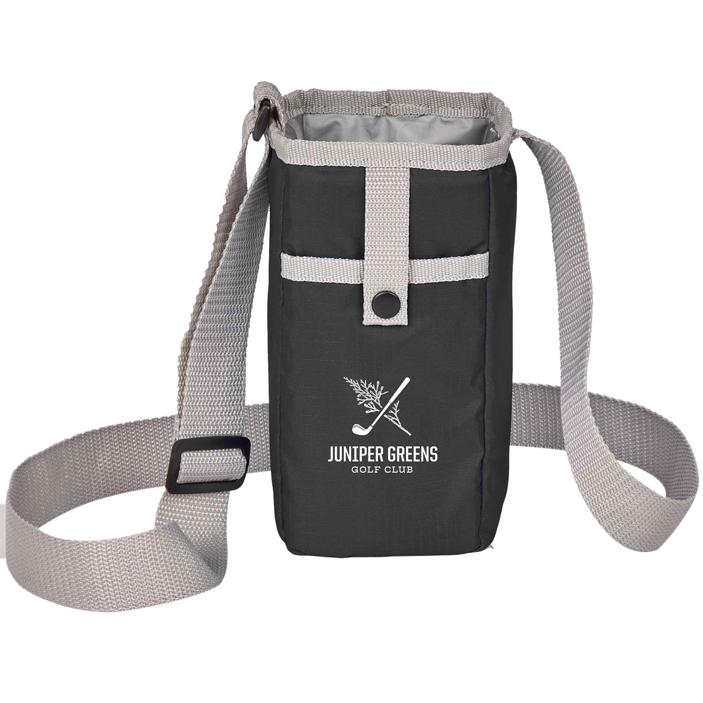 Front View of Black Insulated Bottle Sling