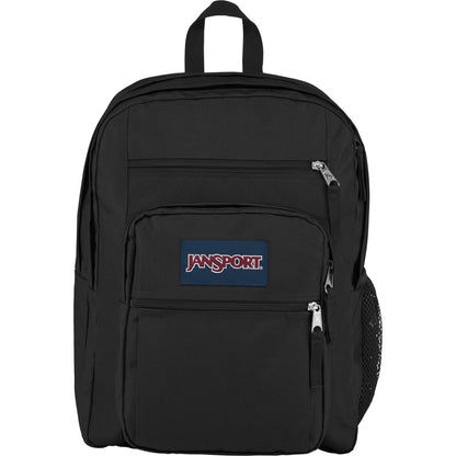 Front View of Black JanSport Big Student 15" Computer Backpack plain