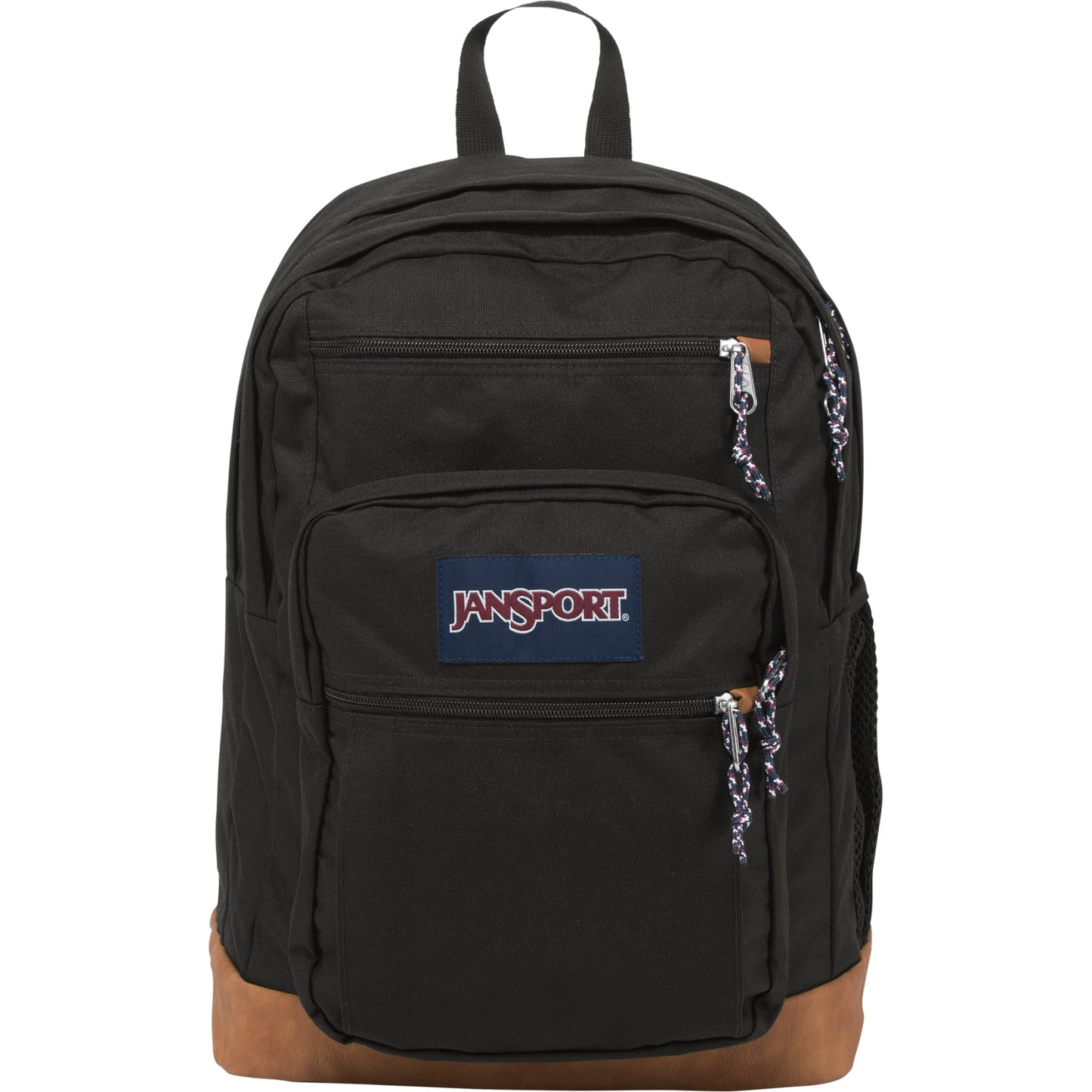 Front View of Black JanSport Cool Student 15" Computer Backpack plain