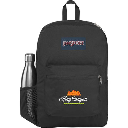 Front View of Black Jansport Crosstown Plus Backpack