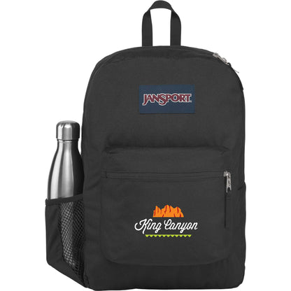 Front View of Black Jansport Crosstown Plus Backpack