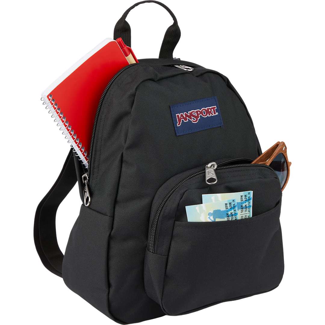 Front View of Black Jansport Half Pint Backpack