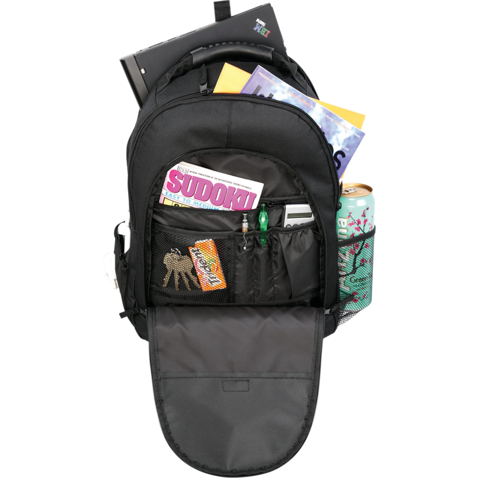 Front View of Black Journey 15" Computer Backpack