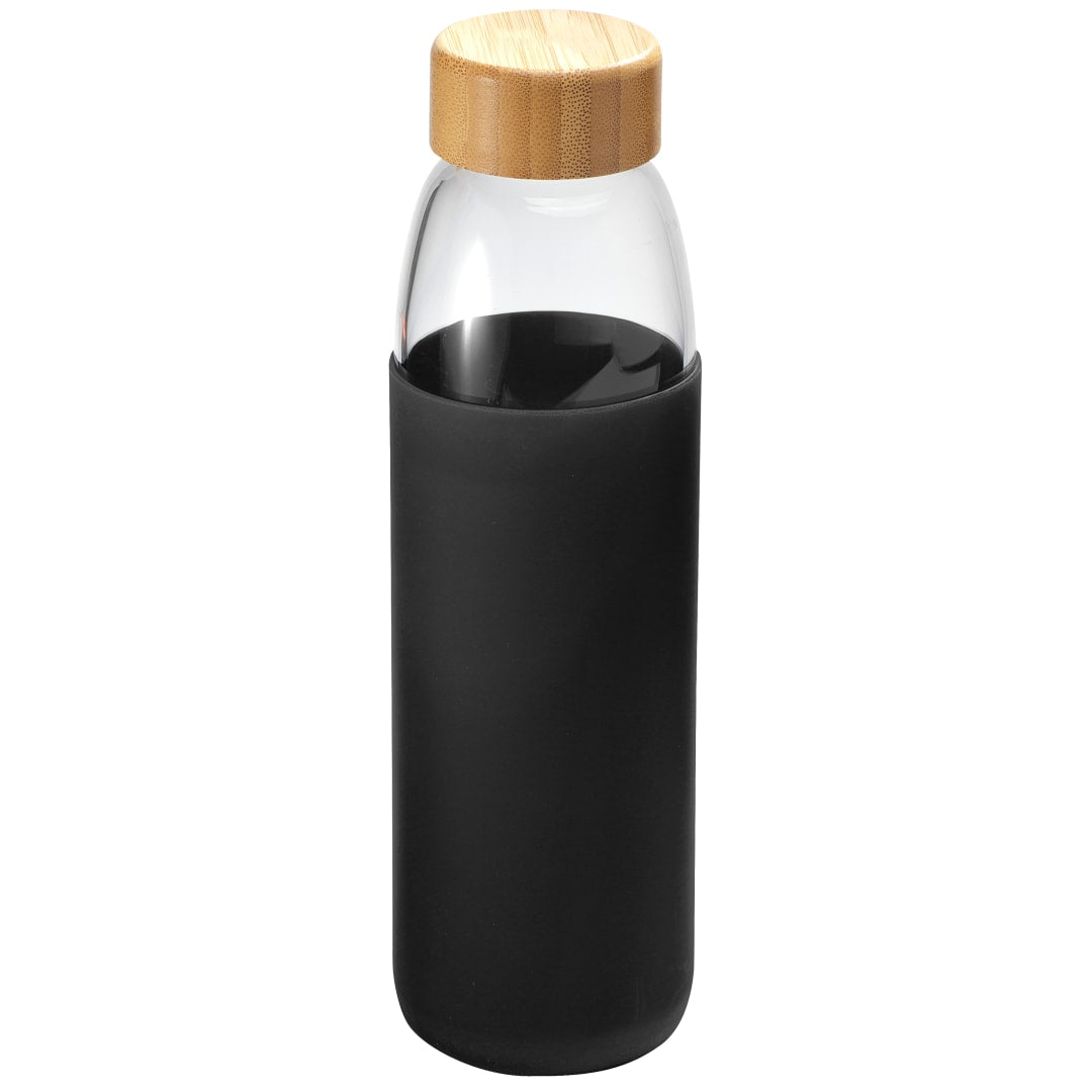 Front View of Black Kai Glass Bottle 18oz plain