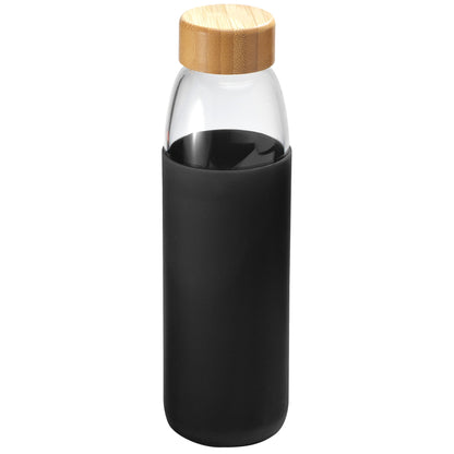 Front View of Black Kai Glass Bottle 18oz plain