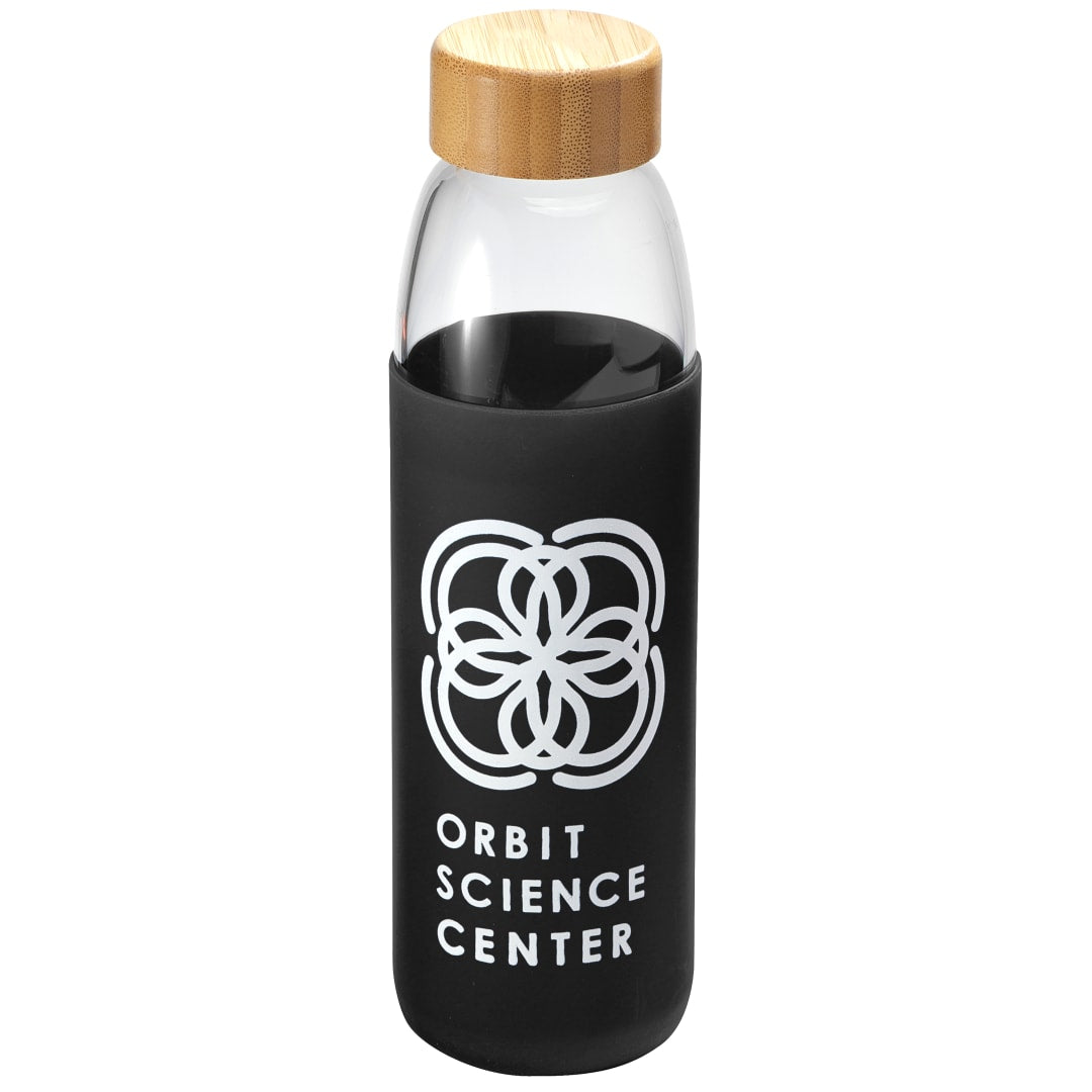 Front View of Black Kai Glass Bottle 18oz