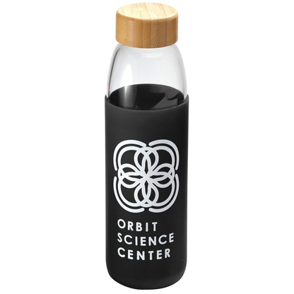 Front View of Black Kai Glass Bottle 18oz