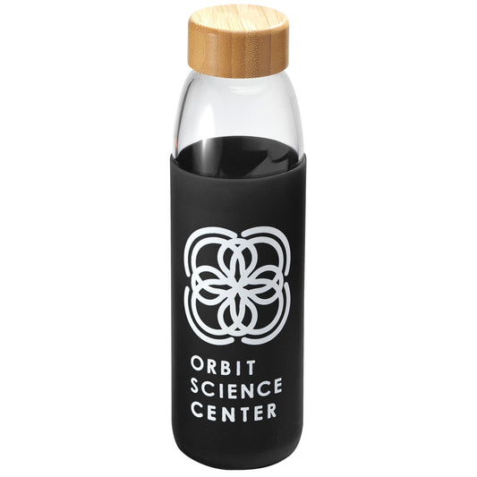 Front View of Black Kai Glass Bottle 18oz