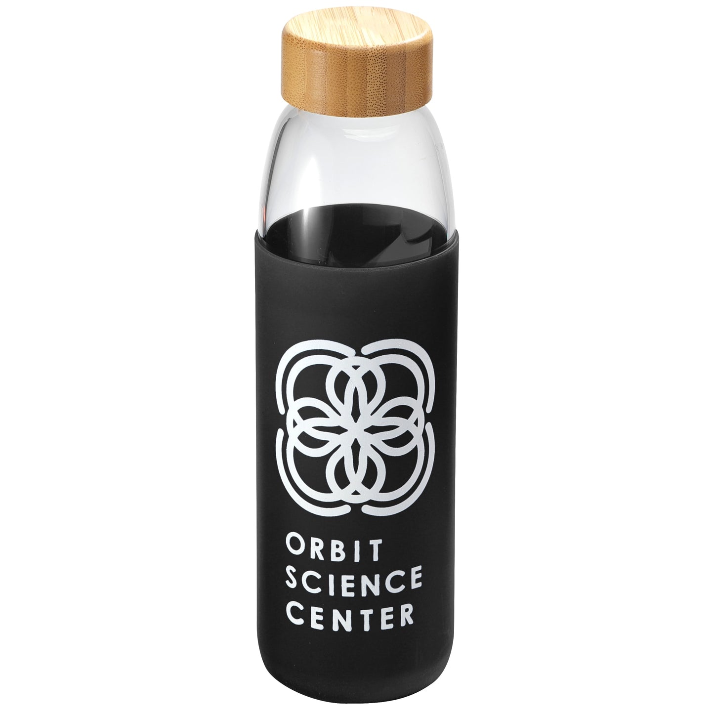 Front View of Black Kai Glass Bottle 18oz